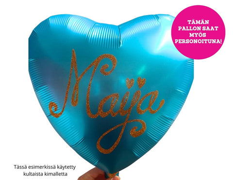 Satiiniturkoosi sydän foliopallo