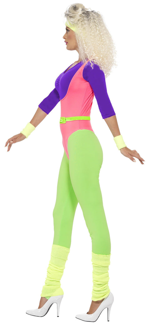 80-luvun jumppa-asu neon M