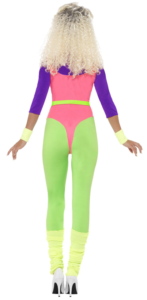 80-luvun jumppa-asu neon S