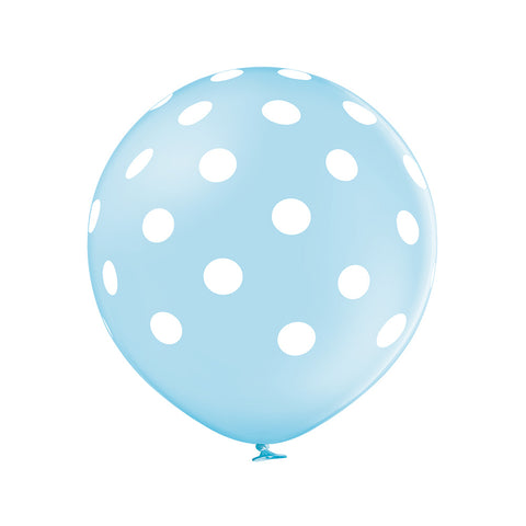 Polka dots jätti-ilmapallo 60 cm vaaleansininen