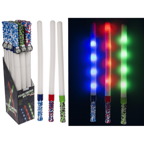 Vaahtomuovi miekka LED-valolla