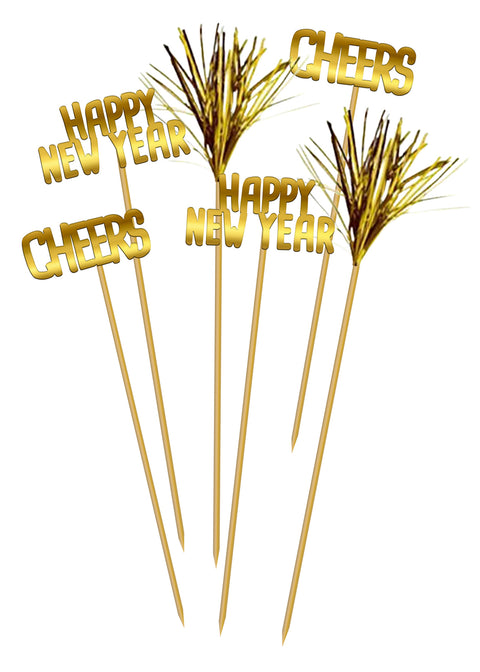 Lasinkoristelusetti Happy New Year 12 kpl/pkt