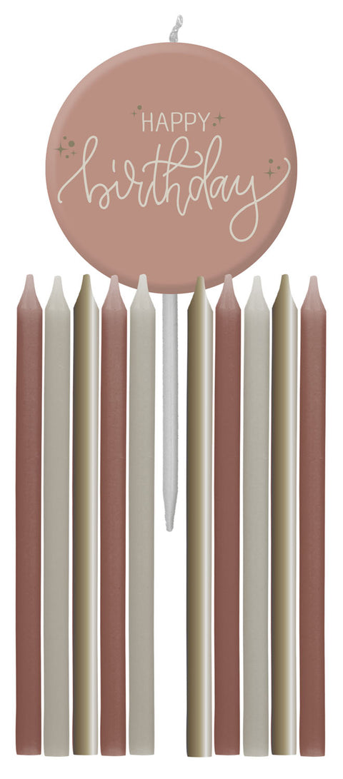 Happy Birthday kakkukynttilät 9 cm 10+1 kpl/pkt