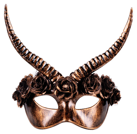 Puolinaamari demoni sarvilla