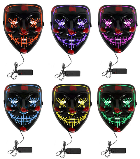 LED naamari valolla, lajitelma 6 erilaista