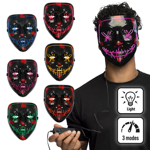 LED naamari valolla, lajitelma 6 erilaista