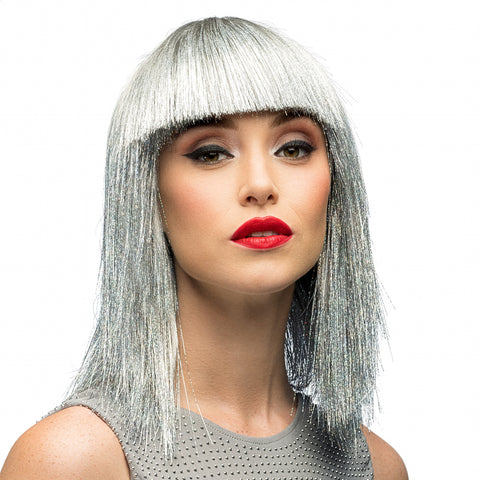 Peruukki Crazy hopeanvärinen