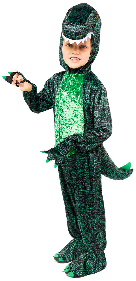 Dinosaurushaalari vihreä lasten naamiaisasu
