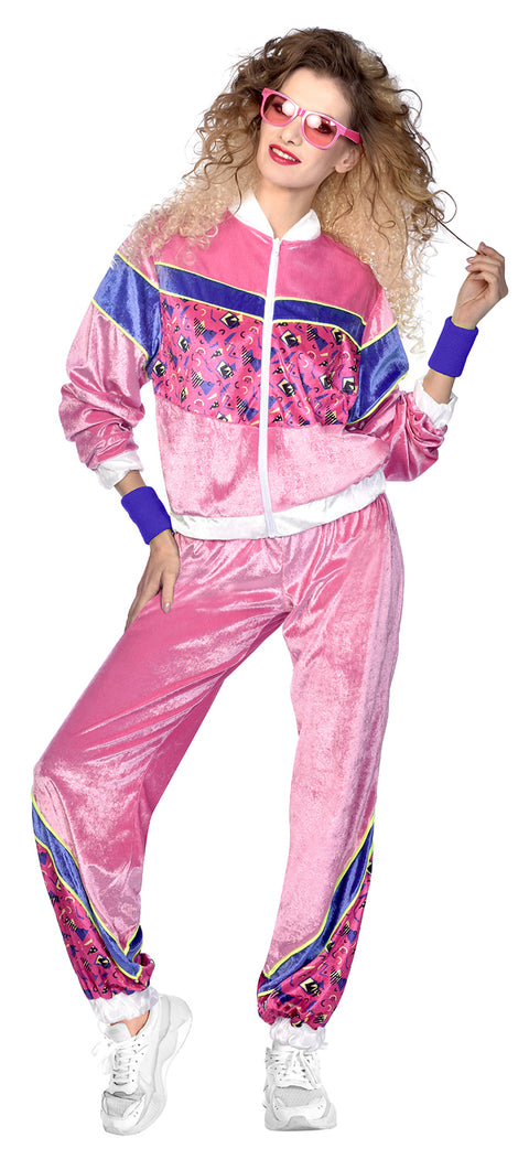 Velour 80-luvun jumppa-asu XL