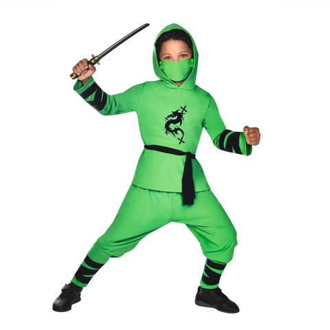 Ninja taistelija vihreä 6-8 v 116-128 cm