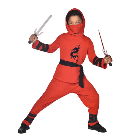 Ninja taistelija punainen 4-6 v 104-116 cm