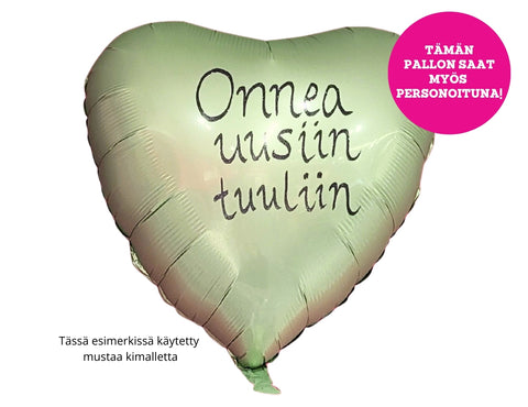 Satiinimintunvihreä sydän foliopallo