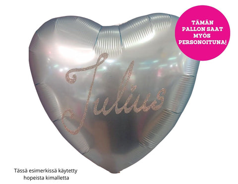 Satiinivaaleansininen sydän foliopallo