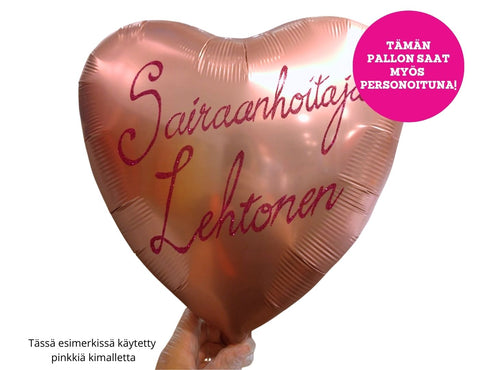 Satiiniruusukulta sydän foliopallo