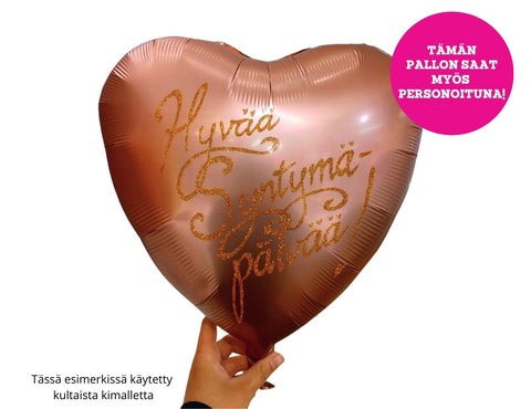 Satiiniruusukulta sydän foliopallo