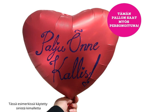 Satiinipunainen sydän foliopallo