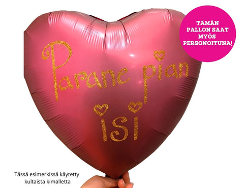 Satiinipunainen sydän foliopallo