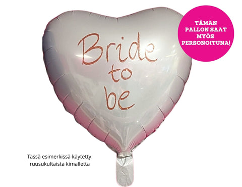 Satiinivalkoinen sydän foliopallo