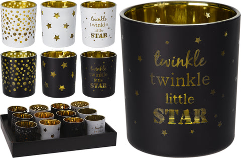 Tuikkulyhty 6 cm musta tai valkoinen 1 kpl, 6 erilaista vaihtoehtoa