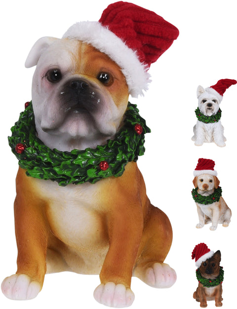 Koirakoriste tonttulakilla 13cm lajitelmatuote 4 erilaista