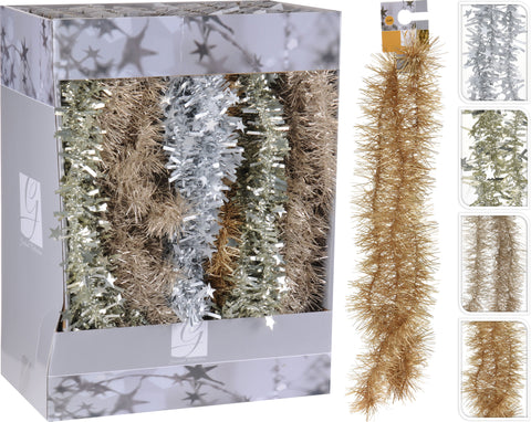 Joulukuusen kimalleköynnös 180 cm, lajitelma 8 erilaista