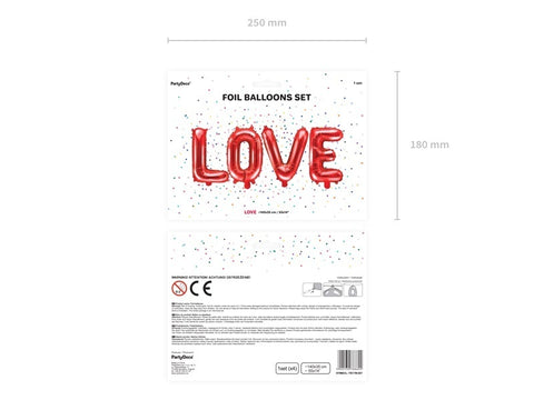Love kirjaimet punainen ilmatäytteinen foliopallo 140 x 35 cm