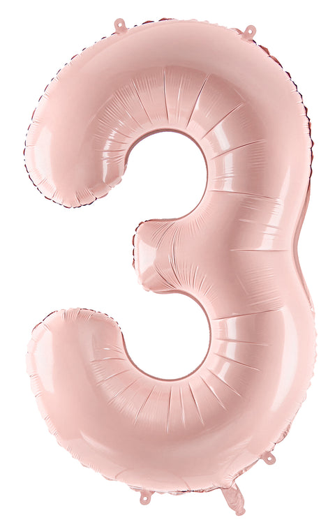 Numerofolio 3 vaaleanpunainen 72 cm