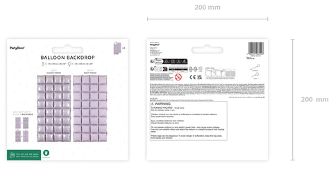 Foil balloon curtain double-sided, purple, 55 x 110 cm