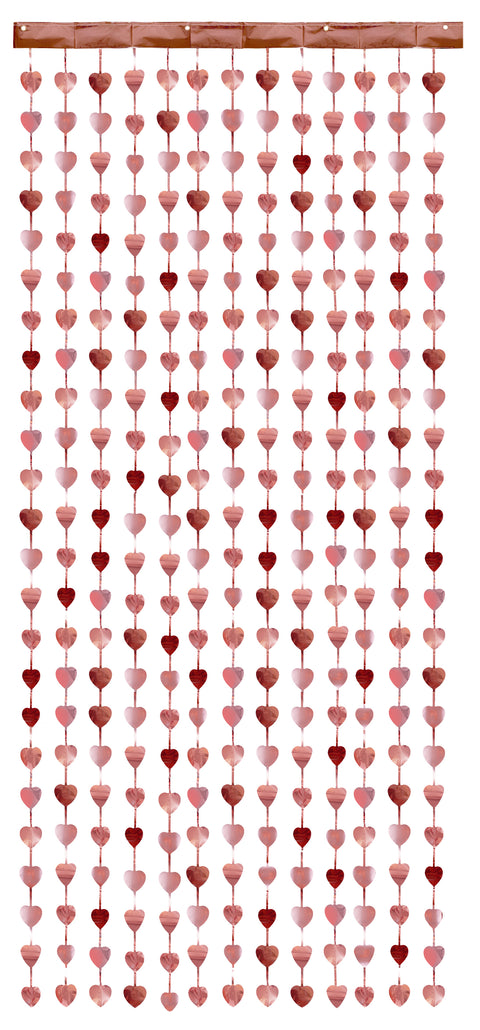 Taustaverho ruusukultaiset sydämet 100 x 245 cm