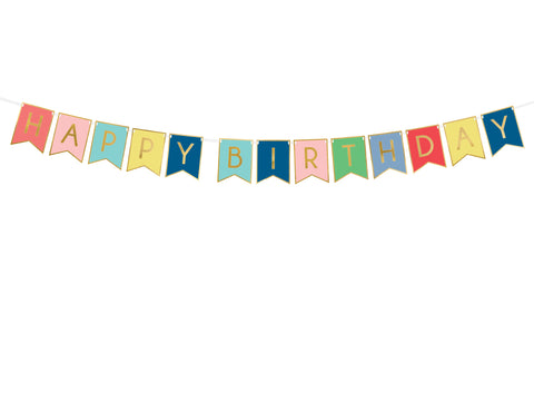 Happy Birthday viirinauha värikäs 15 x 175 cm