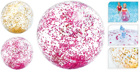 Rantapallo kimalle 71 cm 1 kpl/pkt, pinkki tai kullanvärinen