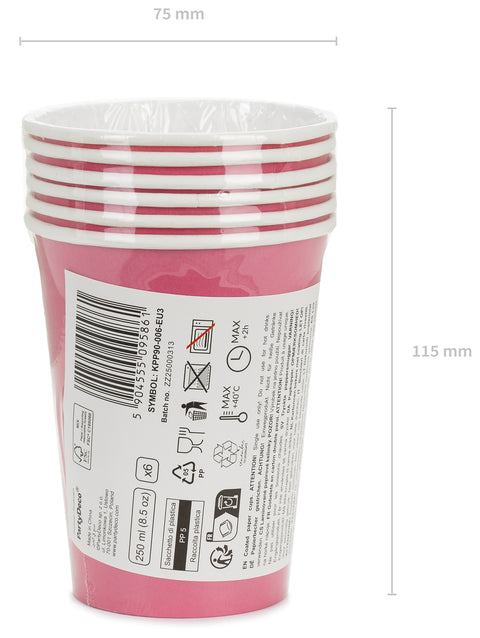 Pahvimuki pinkki, 250 ml 6 kpl/pkt
