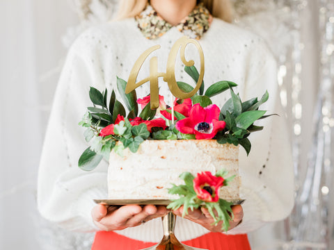 Kakunkoriste 40 vuotta kullanvärinen 20.5 cm 1 kpl/pkt