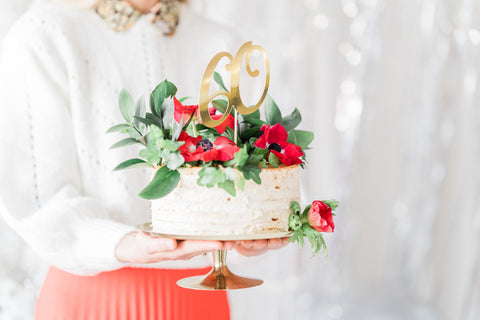 Kakunkoriste 60 vuotta kullanvärinen 21 cm 1 kpl/pkt