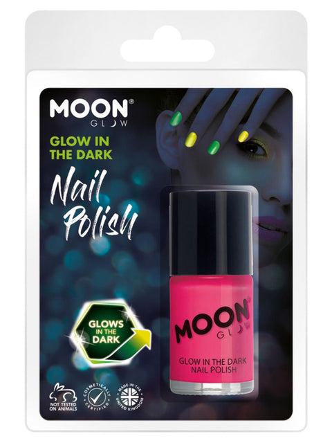 Moon Glow kynsilakka pimeässä hohtava pinkki 14 ml