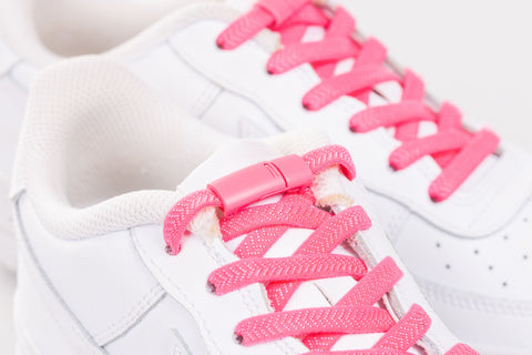 Venyvät kengännauhat neon pinkki 1 pari/pkt