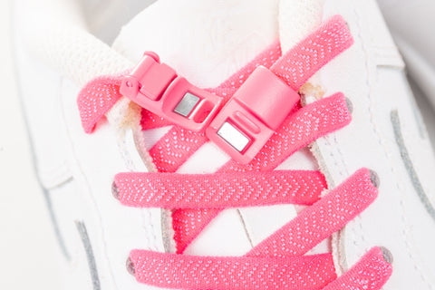 Venyvät kengännauhat neon pinkki 1 pari/pkt