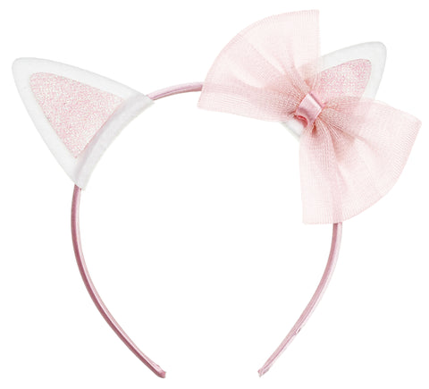 Panta, kissan korvat vaaleanpunainen rusetilla