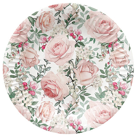 Pahvilautanen pyöreä 18 cm ruusut 8 kpl/pkt