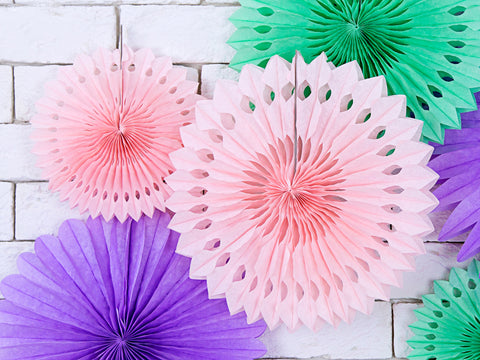 Paperiviuhkakoriste, vaaleanpunainen 20-30 cm, 3 kpl/pkt