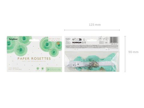 Paperiviuhkakoriste, mintun vihreä 20-30 cm, 3 kpl/pkt