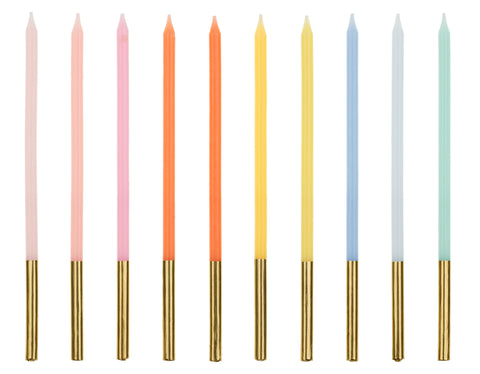Kakkukynttilät 14 cm värisekoitus 10 kpl/pkt