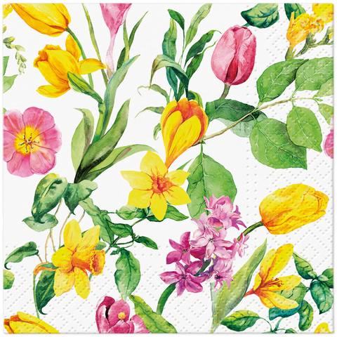 Kevään kukat pieni lautasliina 25 x 25 cm 20 kpl/pkt