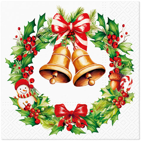 Suuri lautasliina 33 x 33 cm kranssi 20 kpl/pkt