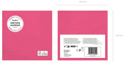 Lautasliina pinkki, 33 x 33 cm 20 kpl/pkt