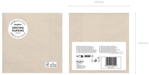 Lautasliina beige, 33 x 33 cm 20 kpl/pkt