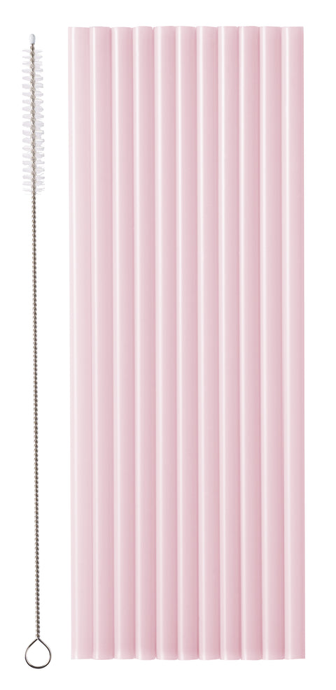 Muovipilli uudelleenkäytettävä puhdistusharjalla 23 cm v.punainen 12 kpl/pkt