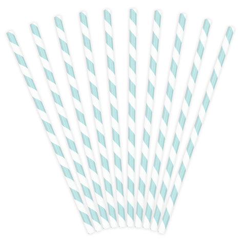 Pahvijuomapilli vaaleansiniset raidat 10 kpl/pkt