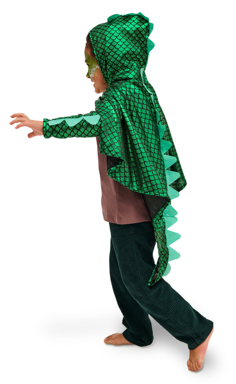 Lohikäärme-asu vihreä, lasten one size