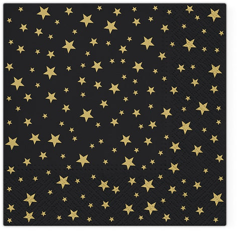 Lounaslautasliina 33 cm kultaiset tähdet 20 kpl/pkt